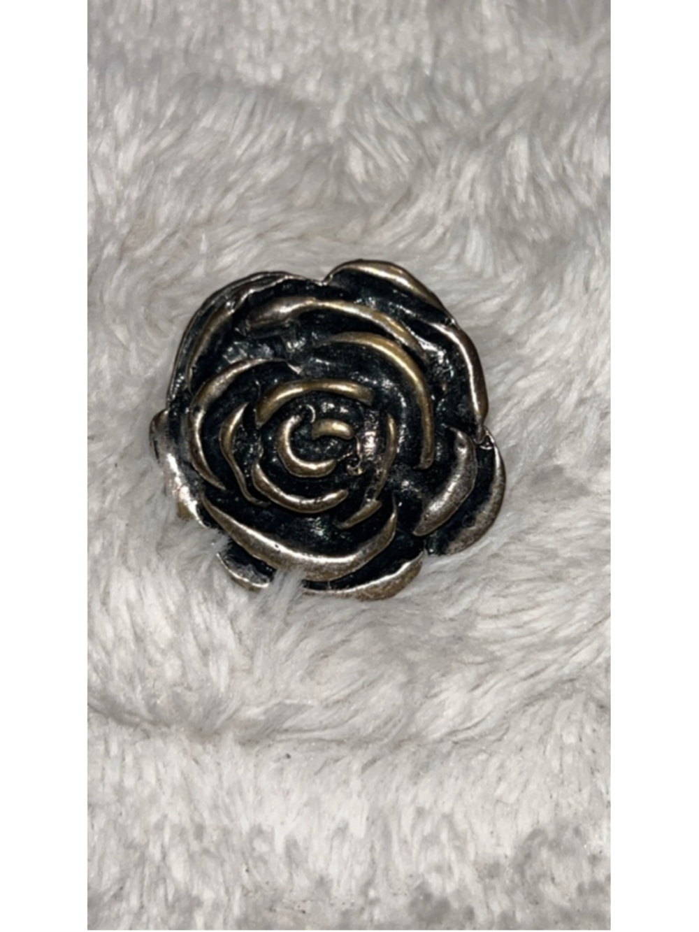 Women's Unbranded Bronze & Black Rose Ring, One Size